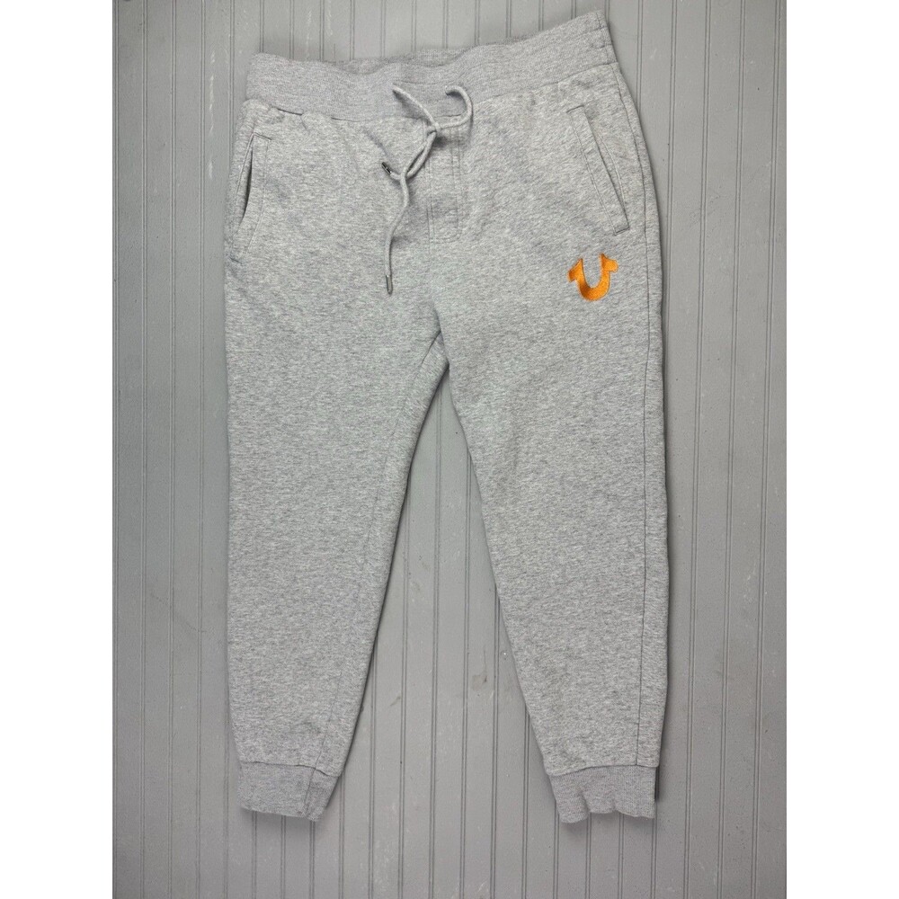 True Religion Size L Mens Activewear Jogger Pants Gray Drawstring WaisPockets